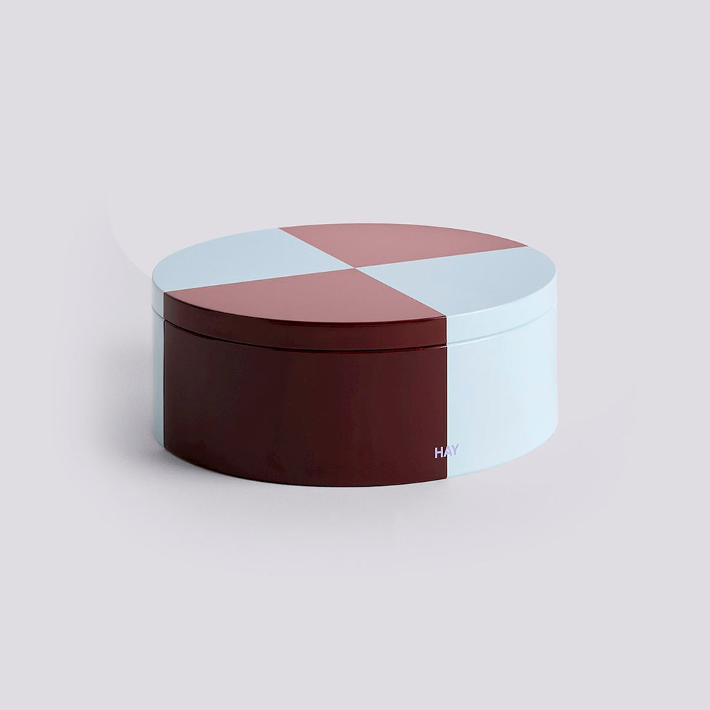 HAY Dose „Tin Container Round“ | Burgundy & Ice Blue | HAY
