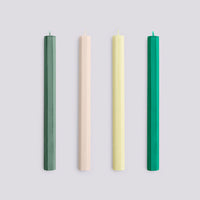 HAY Kerzen „Hexagon Greens & Whites“ | 4er-Set in Naturfarben | HAY