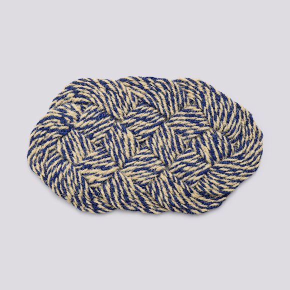 HAY Fußmatte „Coco Door Mat Swirl“ | Blue & Off-White | HAY