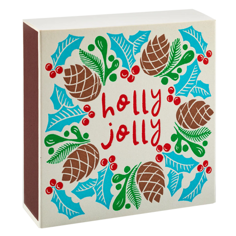 Archivist Lange Streichhölzer „Holly Jolly Wreath“ | in Square Matchbox | Archivist