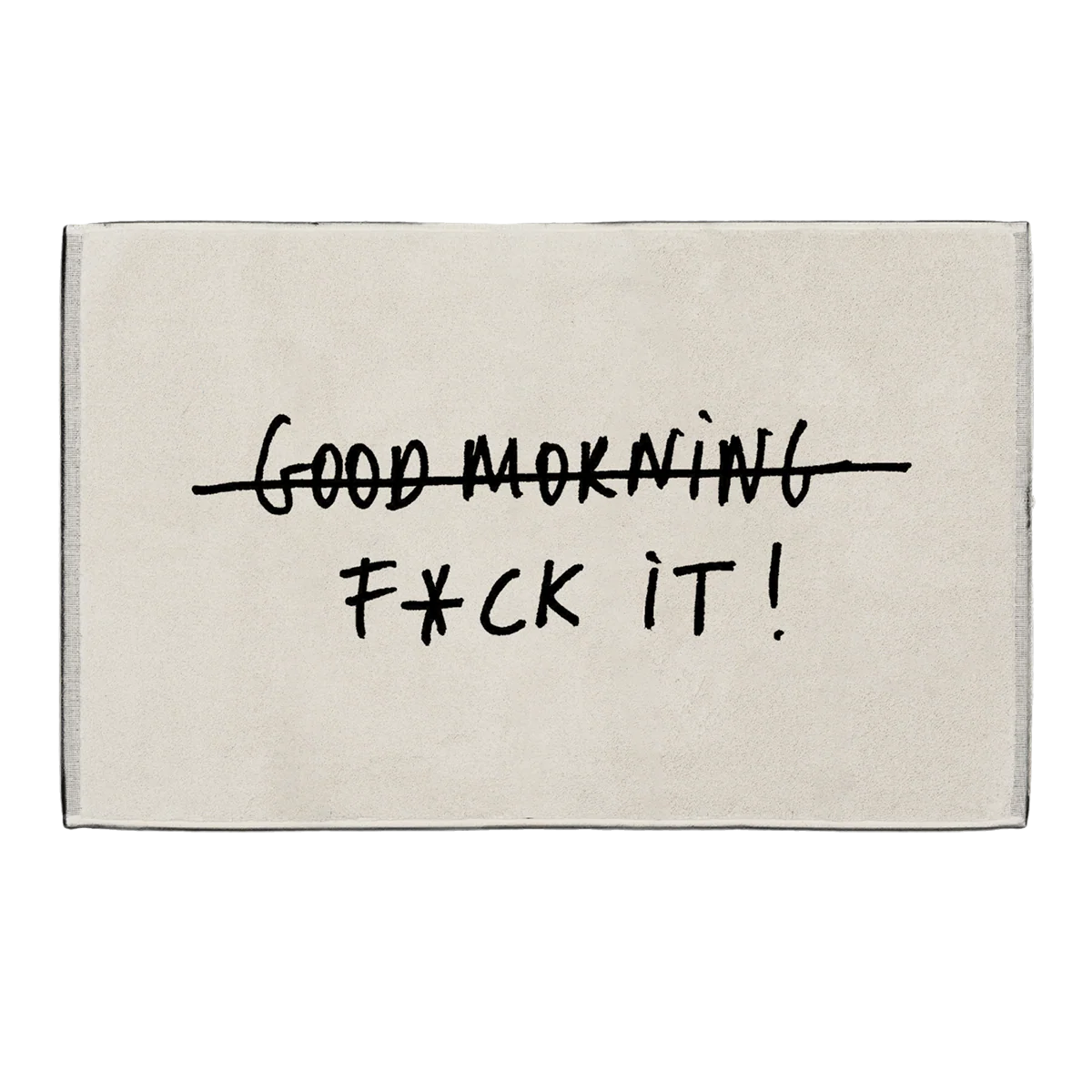 helen b Badematte “Good Morning, Fuck it” | Schwarz-Weiß & kompromisslos | helen b