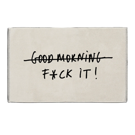 helen b Badematte “Good Morning, Fuck it” | Schwarz-Weiß & kompromisslos | helen b