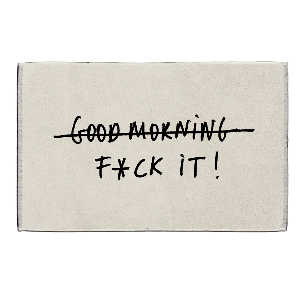 helen b Badematte “Good Morning, Fuck it” | Schwarz-Weiß & kompromisslos | helen b