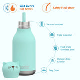 asobu Trinkflasche “Cat” (460ml) | Edelstahlflasche mit Katzenmotiv | asobu