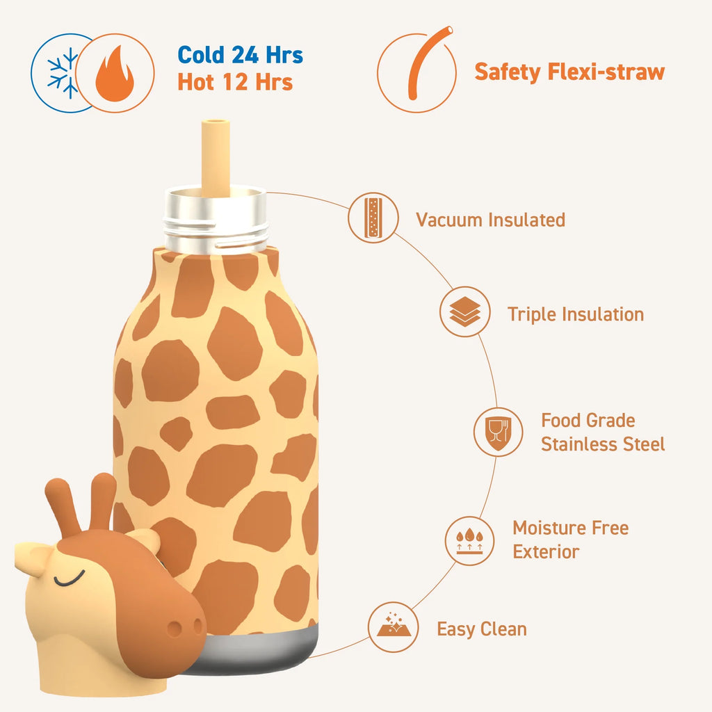 asobu Trinkflasche “Giraffe Spots” (460ml) | Safari-Style to go | asobu