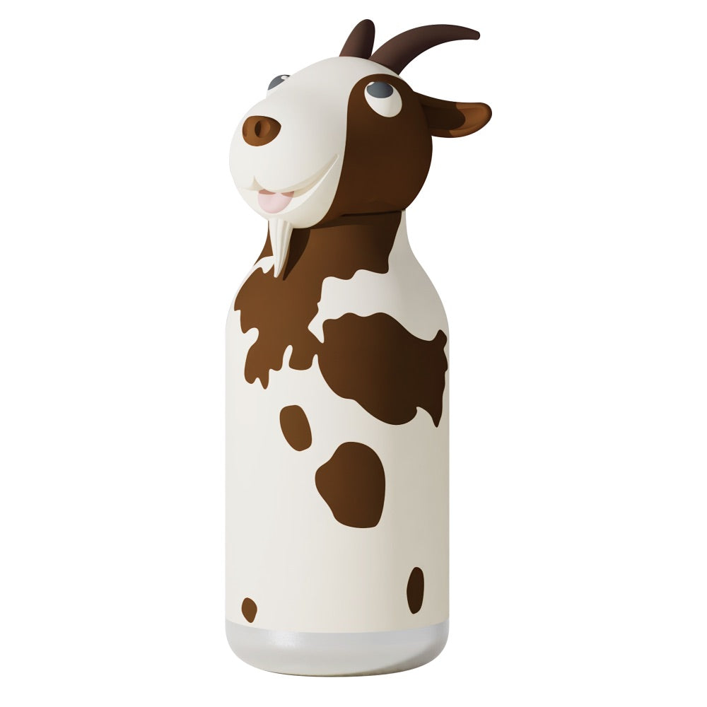asobu Trinkflasche “Goat” (460ml) | Edelstahlflasche mit Ziegenmotiv | asobu
