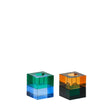 Hübsch Kerzenständer-Set „Block Green/Blue Orange/Green“ | Colorblock | Hübsch