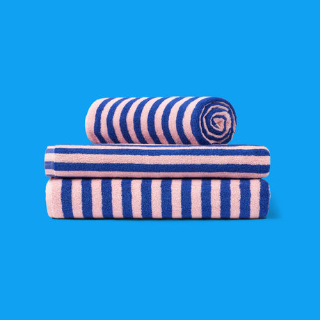 BONGUSTA Gästehandtuch Bongusta „Naram Dazzling Blue & Rose“ | Stilvolles Design
