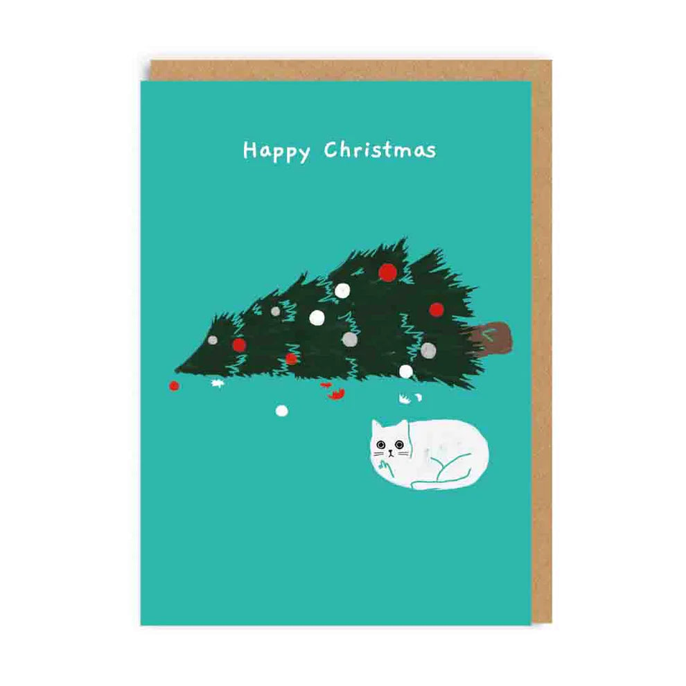Ohh Deer Grußkarte Ohh Deer "Fallen Tree Happy Christmas" | Klappkarte in A6 mit passendem Umschlag aus recycelten Papier