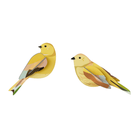 studio ROOF Wanddeko studio ROOF “Citrinella Pair” | Gelbes Vogelduo aus Karton