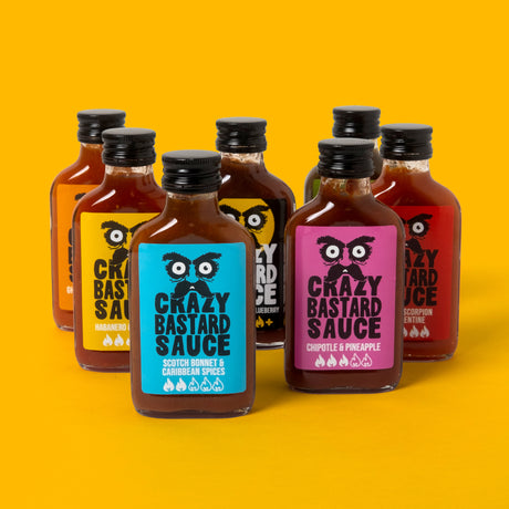CBS Foods Chilisauce Crazy Bastard | 7er Set | 7 scharfe Geschmacksexplosionen