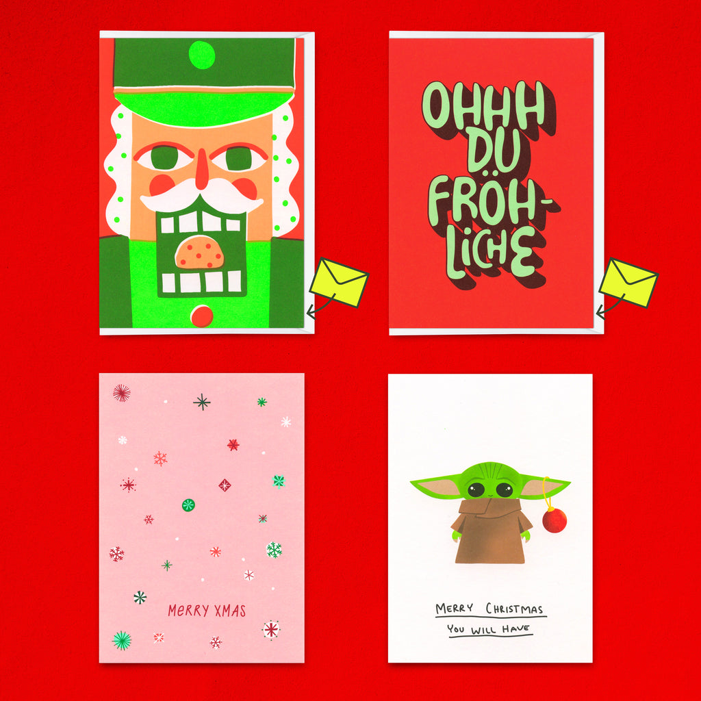 Deli Cards 24-teiliges Weihnachtskarten-Set: Postkarten & Grußkarten für die Adventszeit | Deli Cards