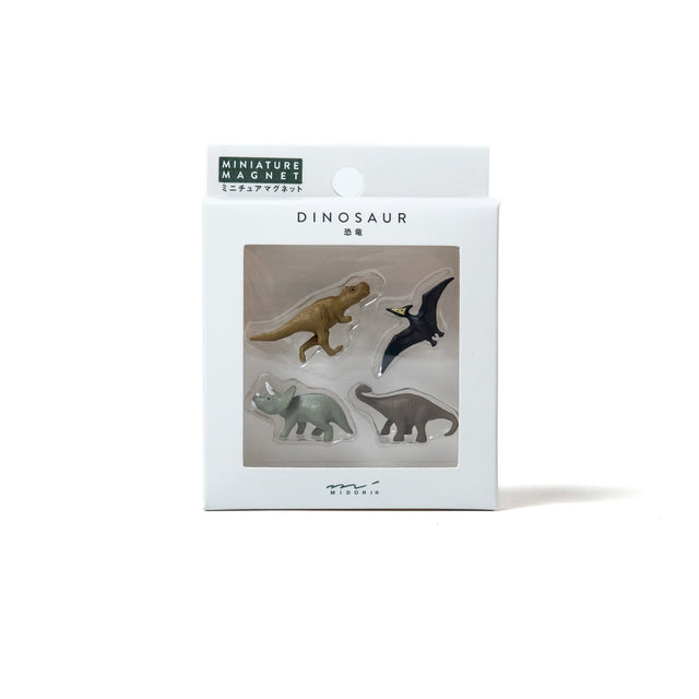 MIDORI Magnete Midori "Mini Dinosaurier" (4 Stück) | Niedliche Dinomotive als Magnet