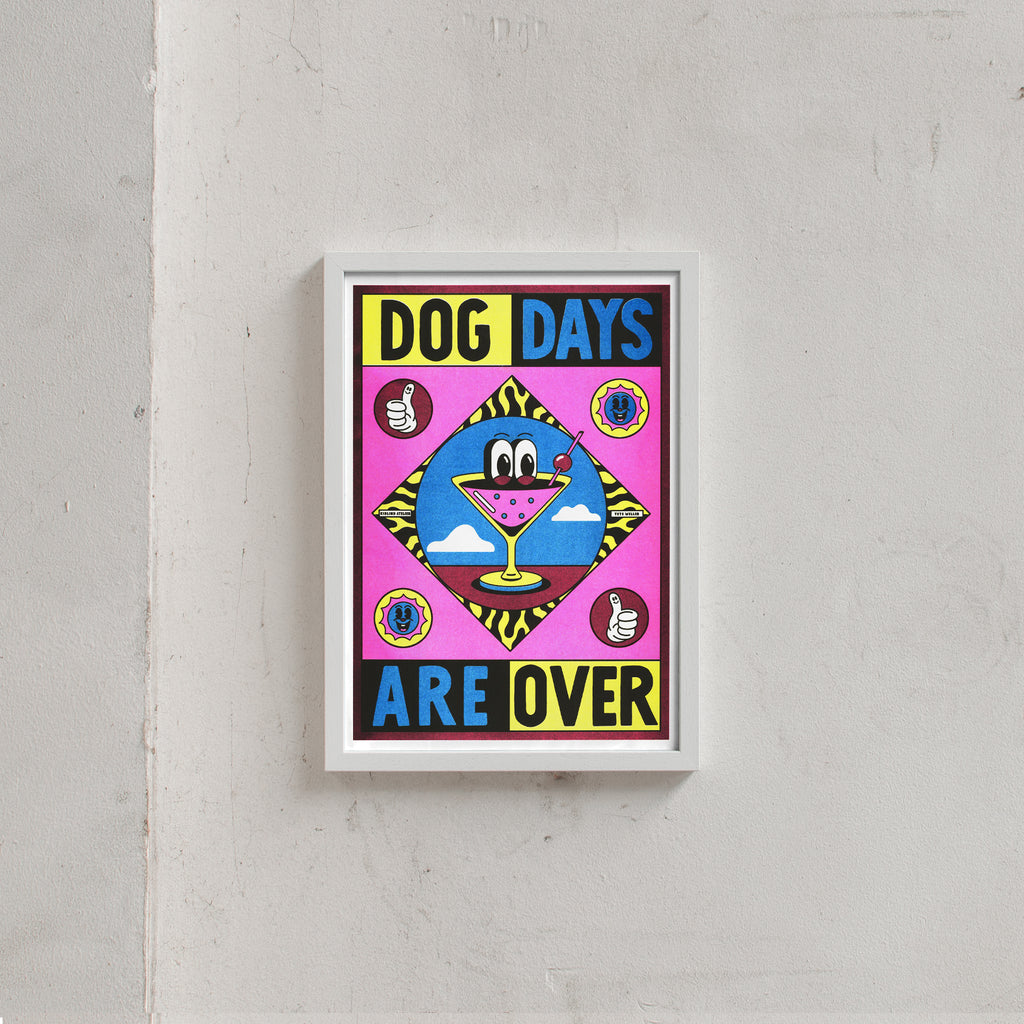 Yeye Weller Dog Days are over (DIN A3) | Risographie Print von Yeye Weller weiß