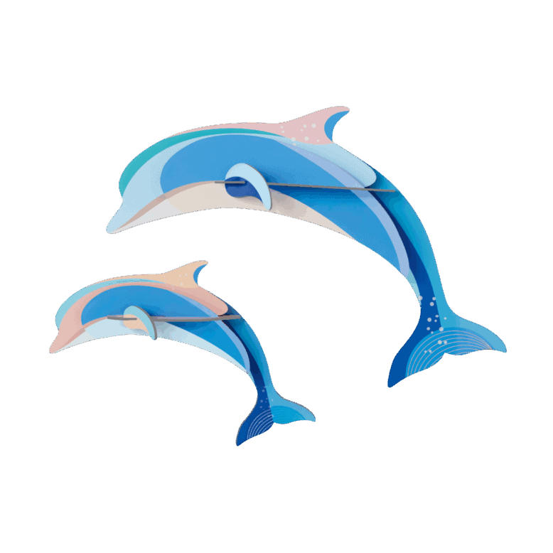studio ROOF Wanddeko studio ROOF “Dolphin Couple” | Verspielte Delfin-Deko aus Karton