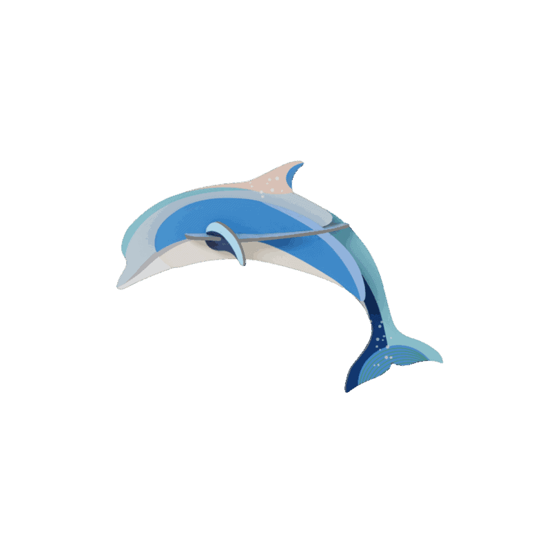 studio ROOF Wanddeko studio ROOF “Dolphin” | Farbige Delfin-Deko aus Karton