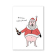 Eat Mielies Weird Illustration Grußkarte "Drunk Naked Santa" von Eat Mielies Illustration | DIN-A6 Klappkarte mit passendem Umschlag