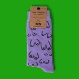 Eat Mielies Weird Illustration Socken "Titties" Purple Eat Mielies Weird Illustration | Bunte Baumwollstrümpfe