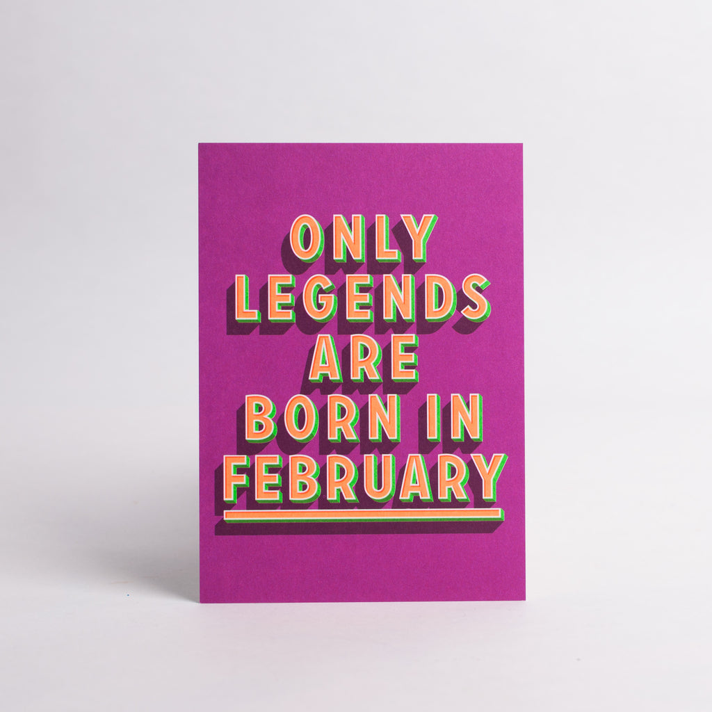 Edition SCHEE Postkarte Edition SCHEE "Only Legends are born in February" | A6 Karte