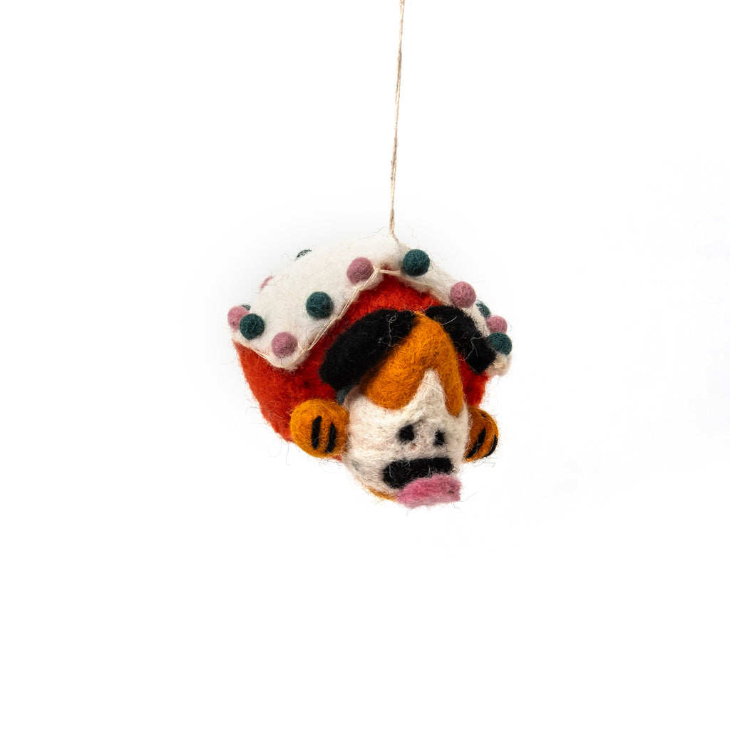 WRAP Filzanhänger WRAP “Roger, Dog in a Doghouse” | Hundeanhänger aus Filz mit Feststimmung