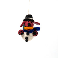 WRAP Filzanhänger WRAP “Barky, the Snowboy” | Schneemannfigur aus Filz für den Baum