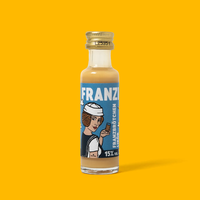 FRANZI Likör Franzi „Franzbrötchenlikör MINI“ (20ml, 15% Vol.) | Zimtiger Mini-Likör