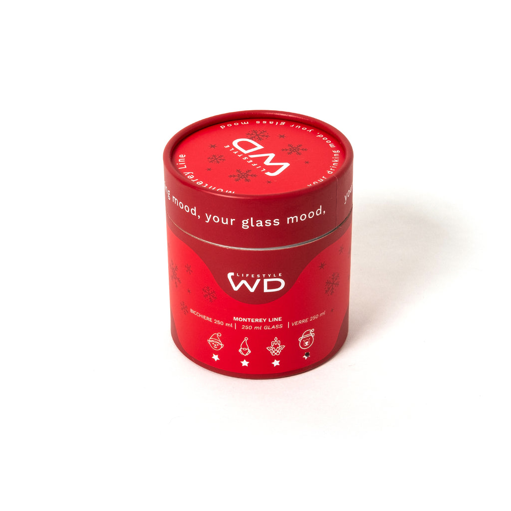 WD Lifestyle Glas “Weihnachten” (250ml) | Festlicher Teddybär | WD Lifestyle