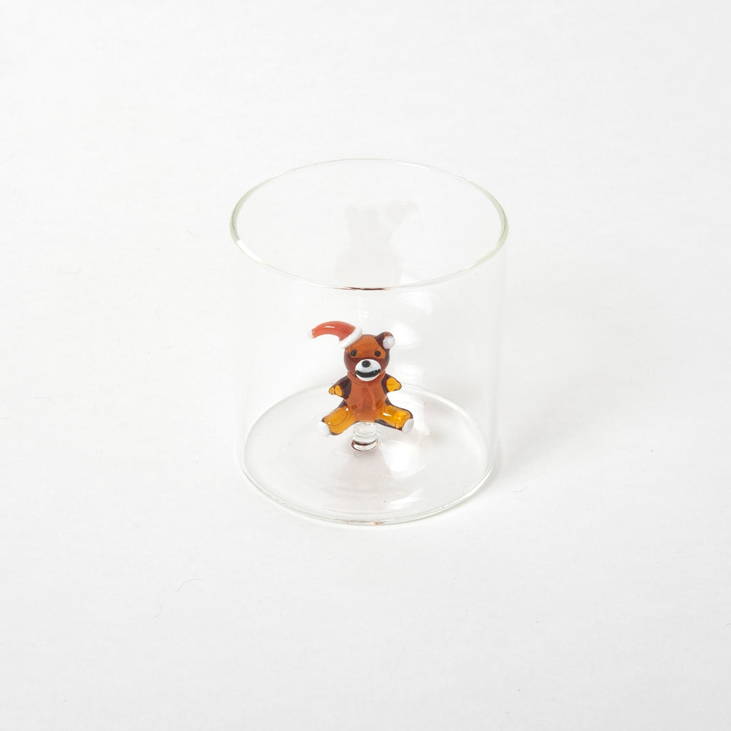 WD Lifestyle Glas “Weihnachten” (250ml) | Festlicher Teddybär | WD Lifestyle