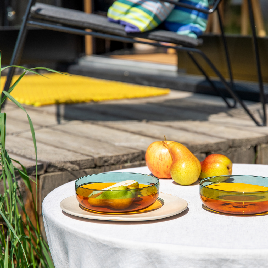 Remember Glasschalen “Amber” (2er Set) | Gelbes Retrodesign | Remember