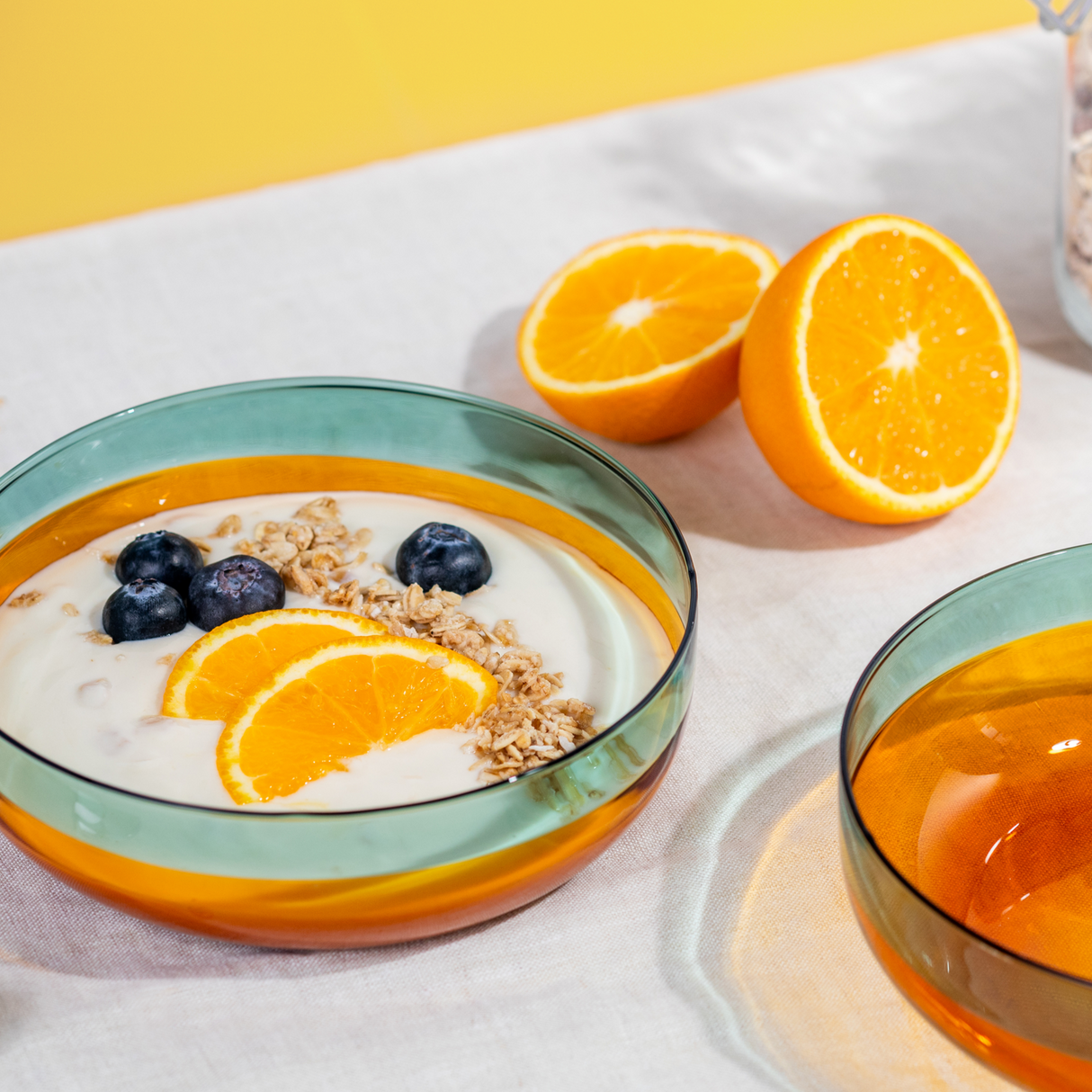 Remember Glasschalen “Amber” (2er Set) | Gelbes Retrodesign | Remember