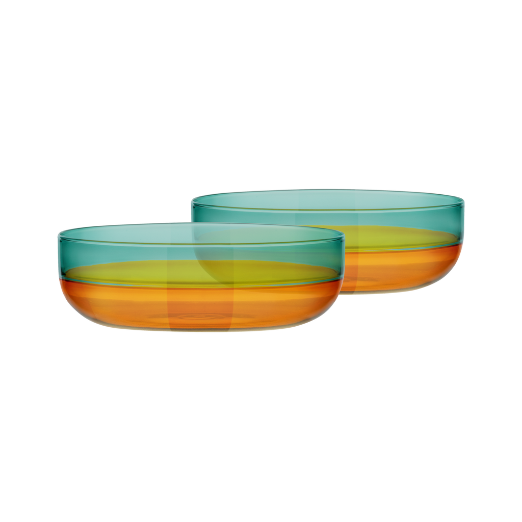 Remember Glasschalen “Amber” (2er Set) | Gelbes Retrodesign | Remember