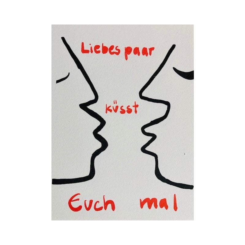 Superjuju Grußkarte "Liebespaar küsst euch mal" Superjuju | Karte & Umschlag