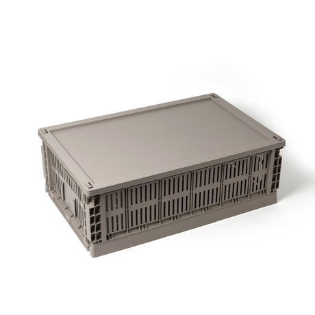 HAY Deckel „Faltbox Large Warm Grey“ | Formschön ergänzt | HAY