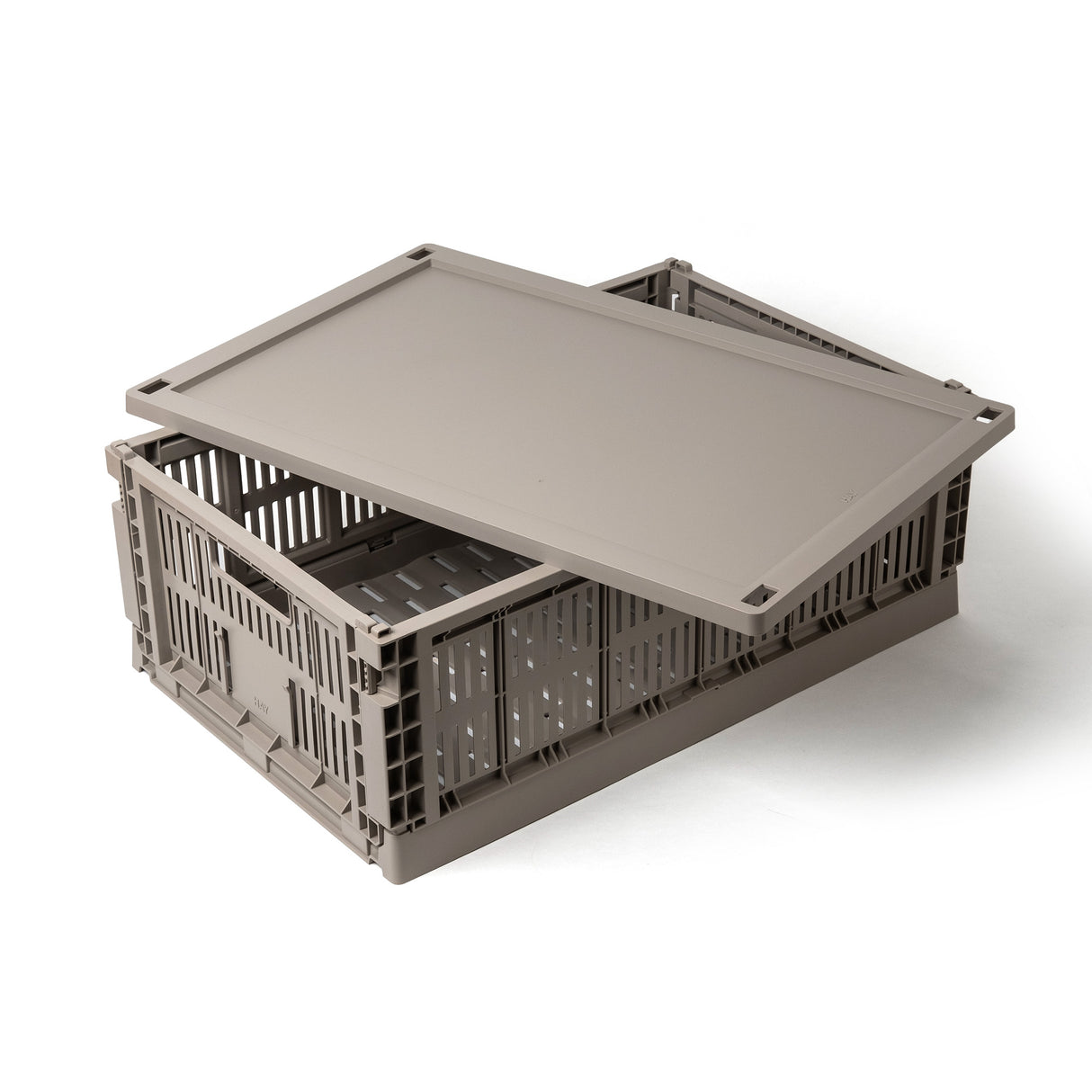 HAY Deckel „Faltbox Large Warm Grey“ | Formschön ergänzt | HAY