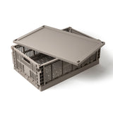 HAY Deckel „Faltbox Large Warm Grey“ | Formschön ergänzt | HAY