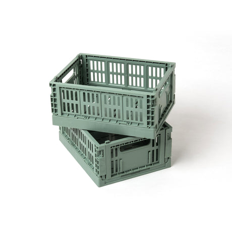 HAY Faltbox „Colour Crate Mini Sage Green“ (2 Stk.) | Klar & zeitlos | HAY