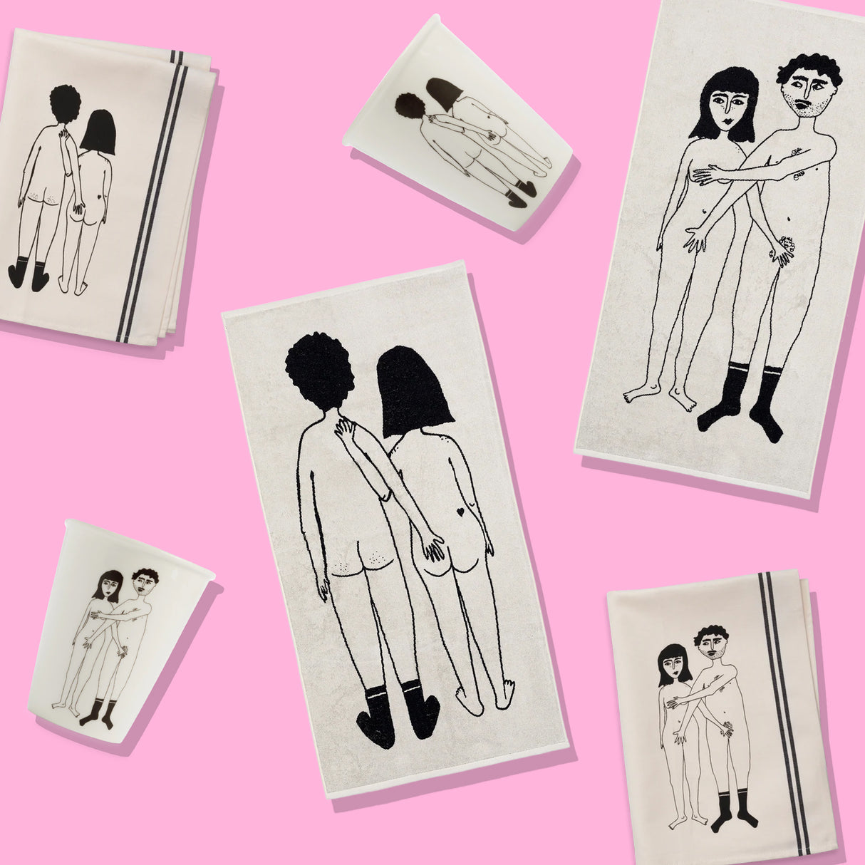 helen b Naked Couple Bundle | Illustrationen für Küche, Bad & Alltag