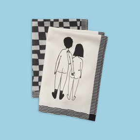 helen b Geschirrtücher helen b "Naked Couple Back / Pattern" | mit Illustrationen von Helen Blanchaert | 2 Stück