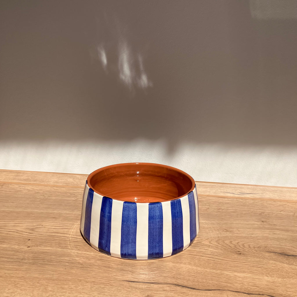 Casa Cubista Schale Bold Stripe Bowl Tapered Large (Blue)