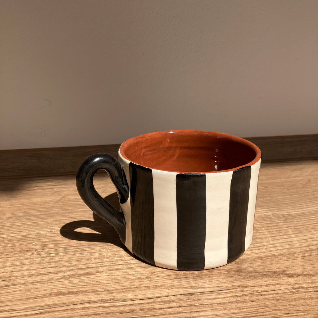 Casa Cubista Tasse Flat Mug (Stripe Black)