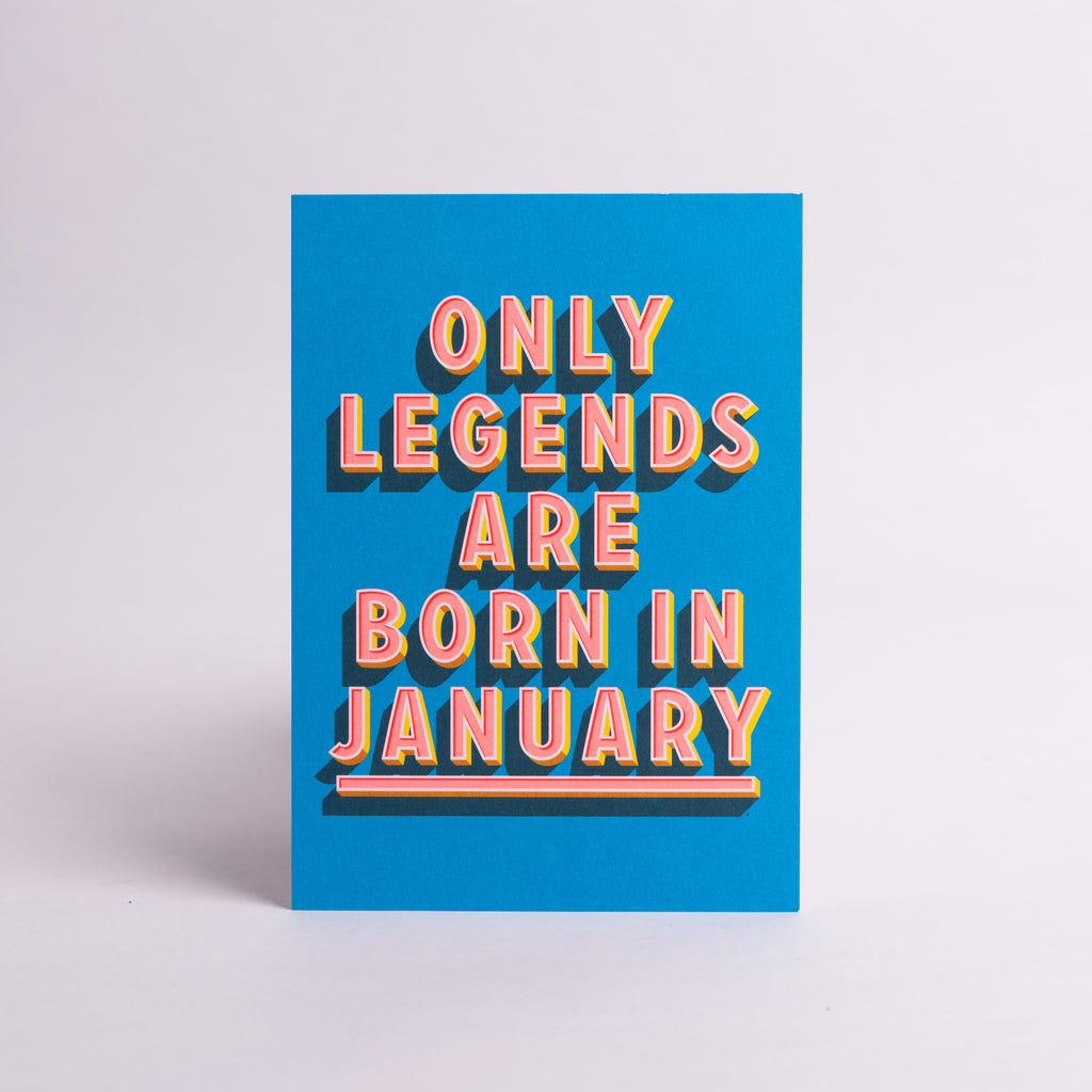 Edition SCHEE Postkarte Edition SCHEE "Only Legends are born in January" | A6 Karte