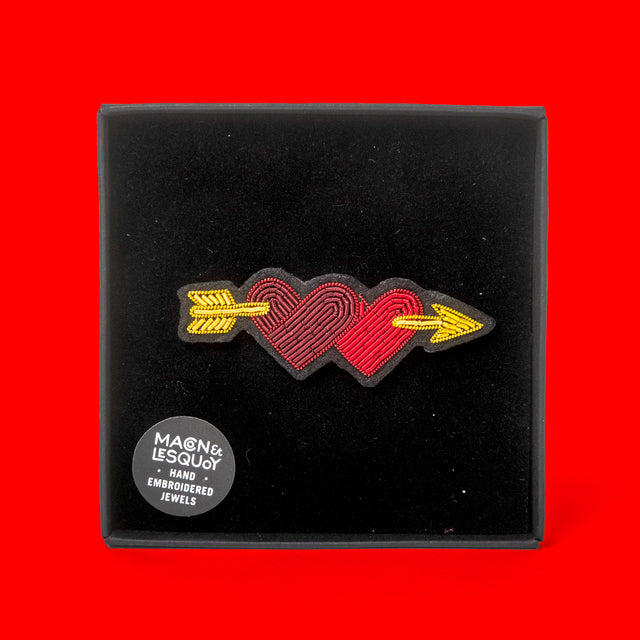 Macon&Lesquoy Brosche „Lover’s Heart“ | Handbestickt | Macon&Lesquoy