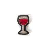 Macon&Lesquoy Brosche „Glass of Red Wine“ | Handbestickt | Macon&Lesquoy