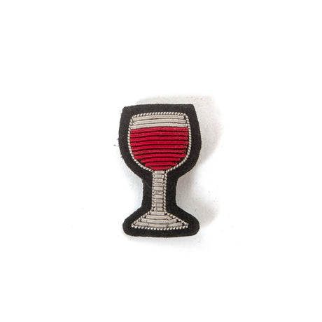 Macon&Lesquoy Brosche „Glass of Red Wine“ | Handbestickt | Macon&Lesquoy