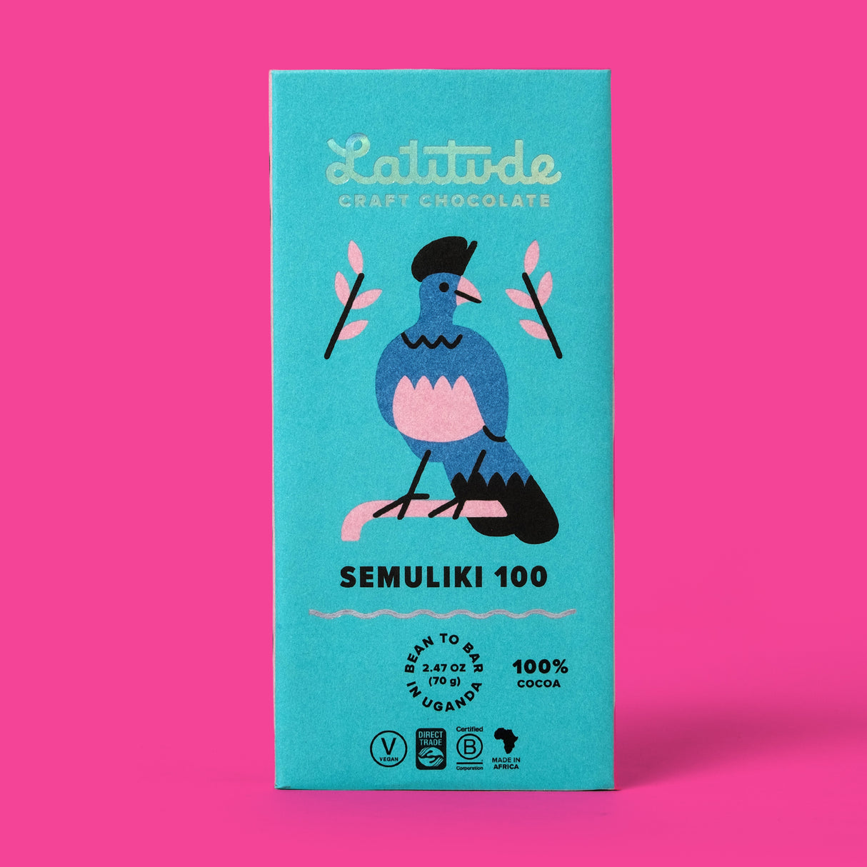 Schokolade „Latitude Semuliki 100%“ 70g | Extra dunkler Kakao | Latitude