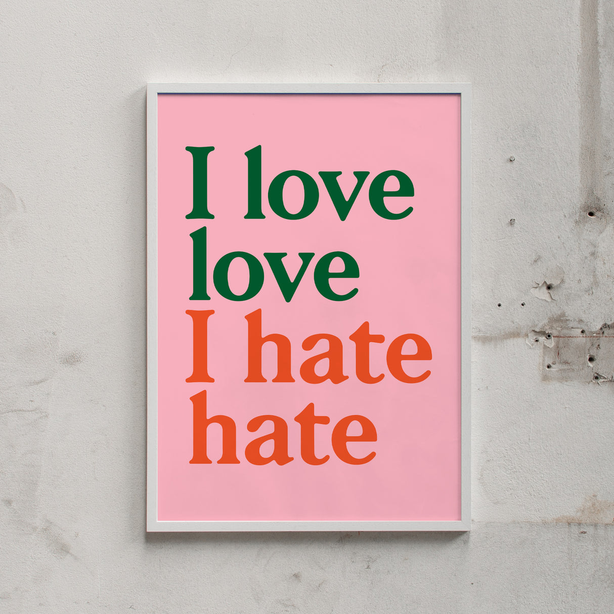 Edition SCHEE Siebdruck "I love love (Pink)" (50 x 70 cm)