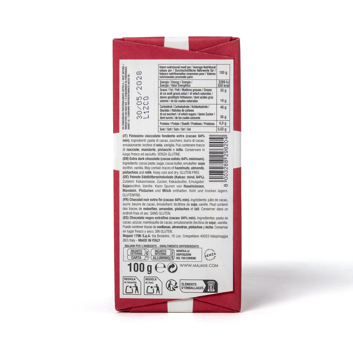 Majani Schokolade „Just for you“ 64% 100g | Dunkle Schokolade | Majani