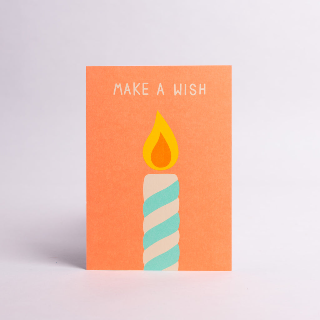 Edition SCHEE Postkarte Edition SCHEE "Make a Wish (Candle)" | Bunte DIN A6 Karte