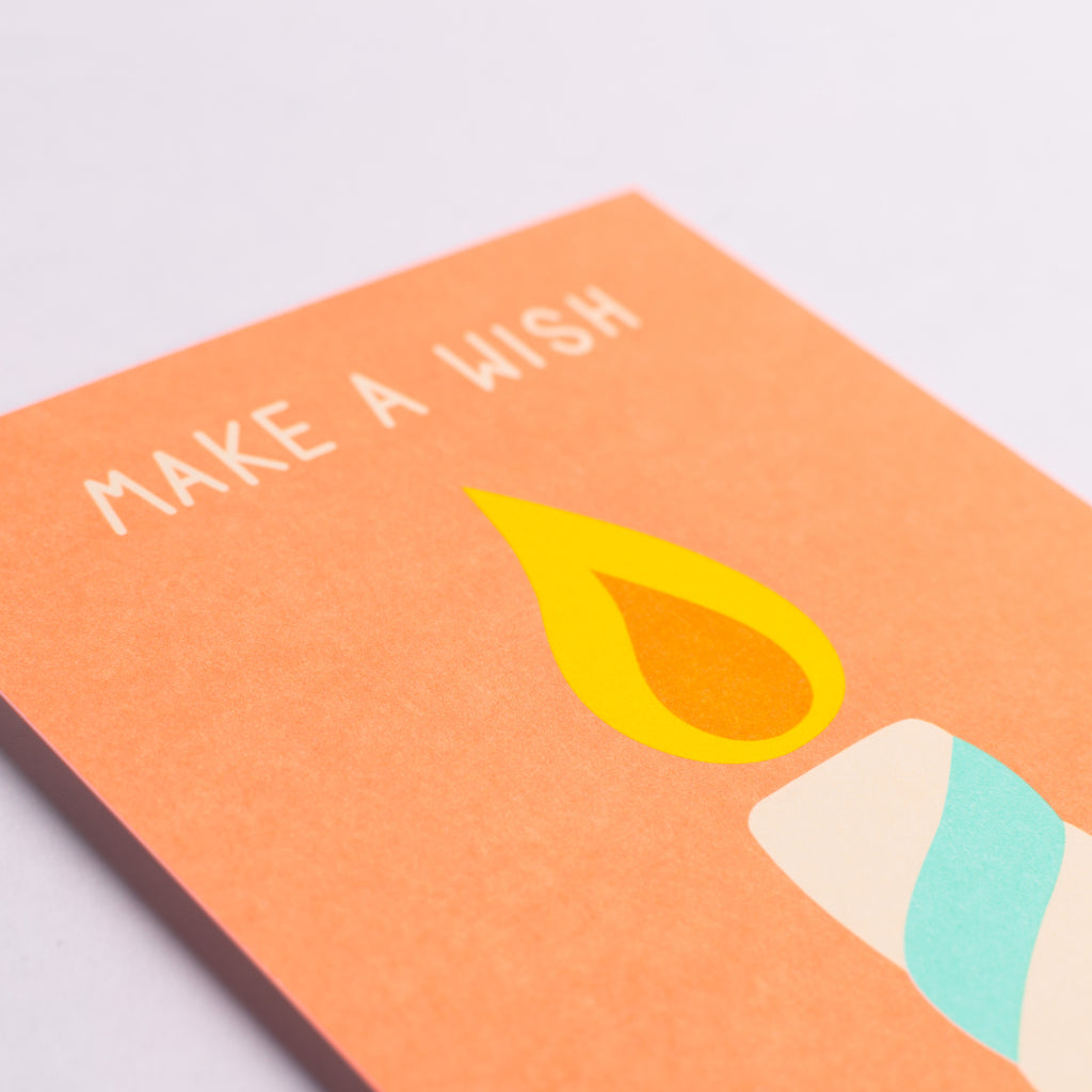 Edition SCHEE Postkarte Edition SCHEE "Make a Wish (Candle)" | Bunte DIN A6 Karte