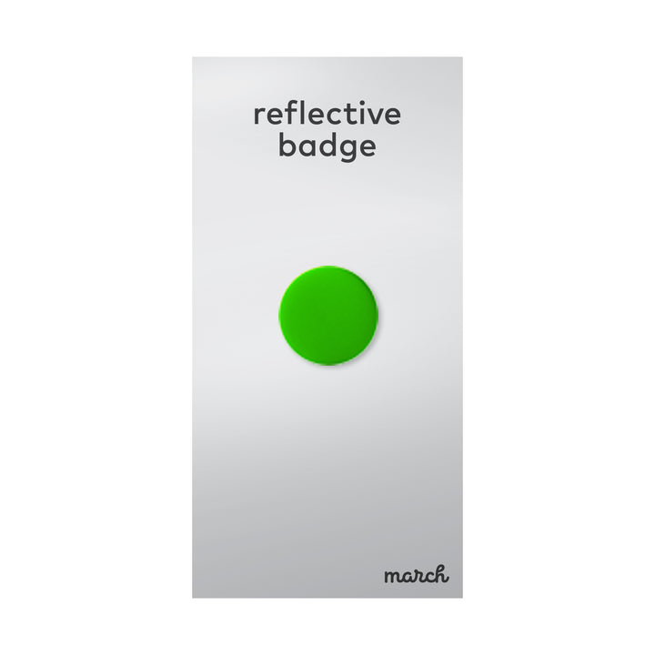 March Design Studio Reflective Badge Mini Neon Green
